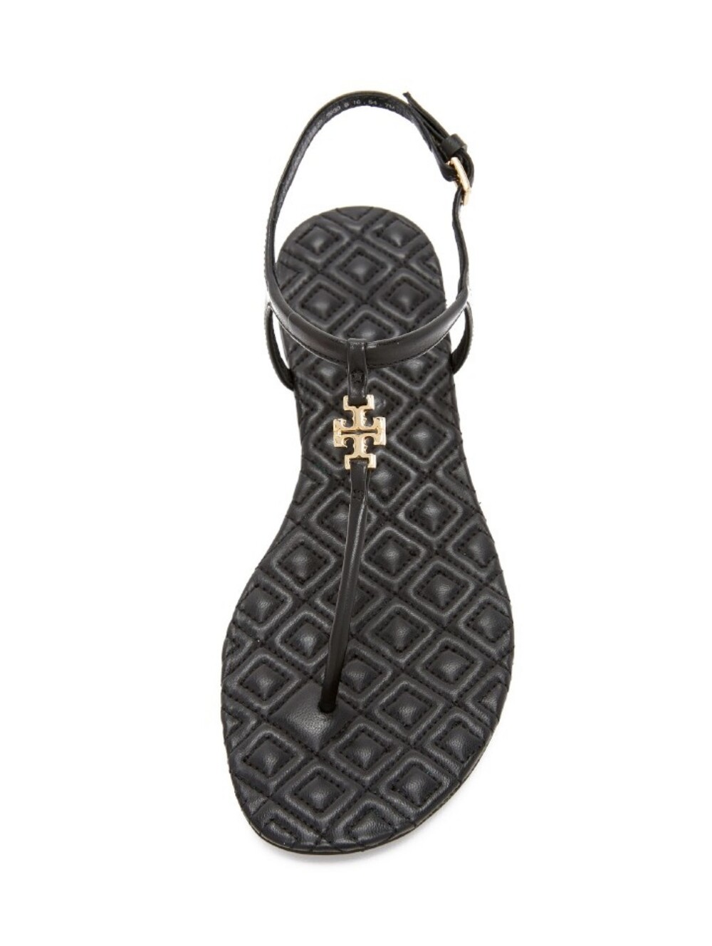 TORY BURCH Marion Quilted T-Strap Flat Sandals with Gold Logo Accent